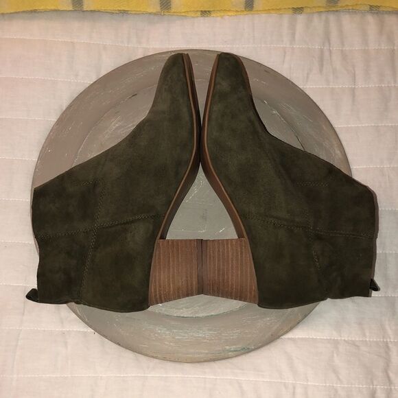 Steve Madden 8.5 Harber Suede Leather Ankle Booties in Camo Olive Green - Picture 7 of 12